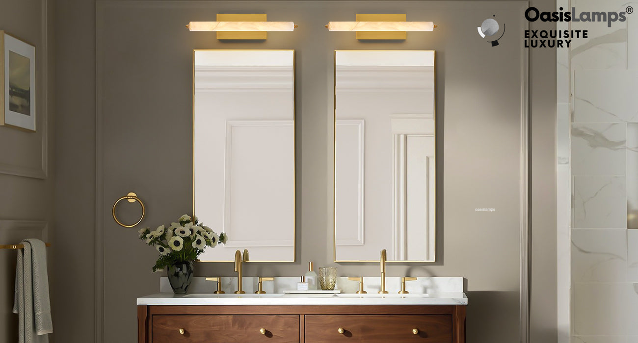 Clara Glow Alabaster Wall Sconce 19"#color_brass,style_single