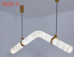 Simplicity Alabaster Linear Chandelier 51'' 55'' 60'' 61'' 65''W