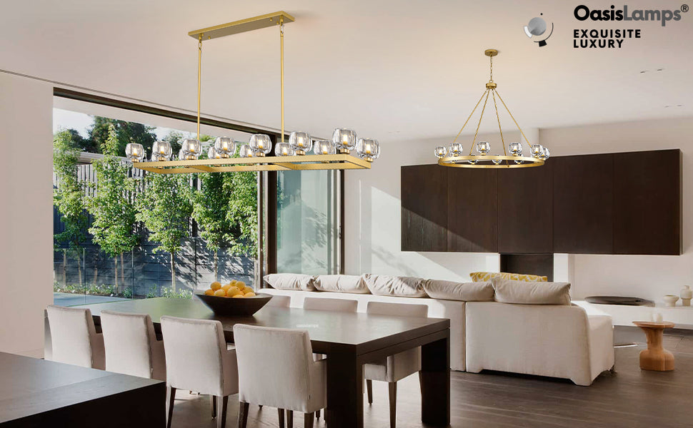 Vellum Rectangular Chandelier 59" 68"L#color_Brass