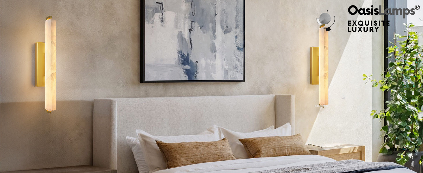 Clara Glow Alabaster Wall Sconce 19"#color_brass,style_single