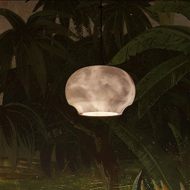 Dadaly Alabaster Bowl-Shaped Pendant for Dining Room