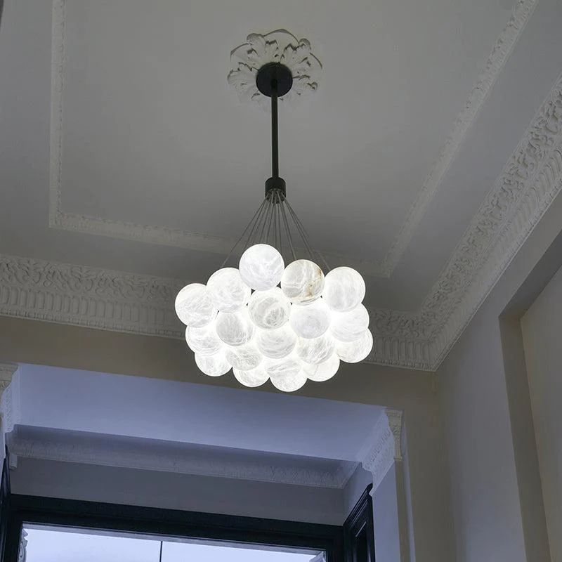 Opulent Alabaster Global Ceiling Chandelier