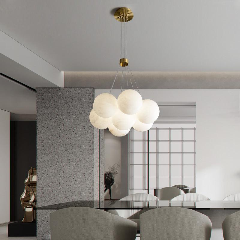 Opulent Alabaster Global Ceiling Chandelier