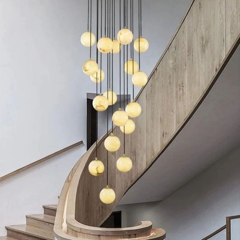 Magnificence Alabaster Global Wavy Chandelier