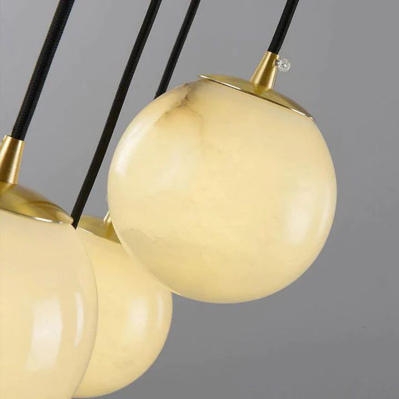 Magnificence Alabaster Global Wavy Chandelier