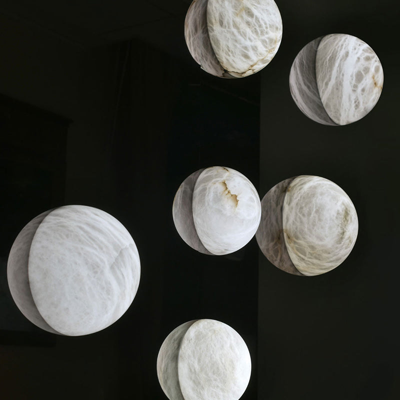 Nami Alabaster Global Dome Art Wall Sconce