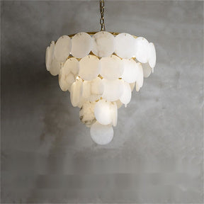 Glow Alabaster Magnolia Multi-Tiered Round Chandelier