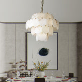 Glow Alabaster Magnolia Multi-Tiered Round Chandelier