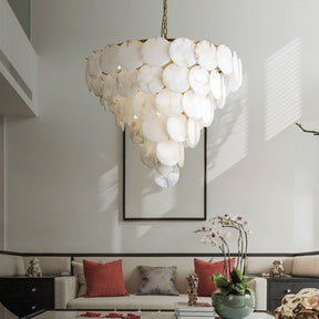 Glow Alabaster Magnolia Multi-Tiered Round Chandelier