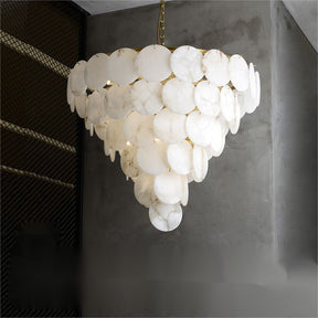 Glow Alabaster Magnolia Multi-Tiered Round Chandelier