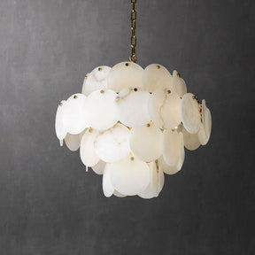 Glow Alabaster Magnolia Multi-Tiered Round Chandelier