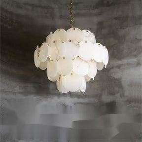 Glow Alabaster Magnolia Multi-Tiered Round Chandelier