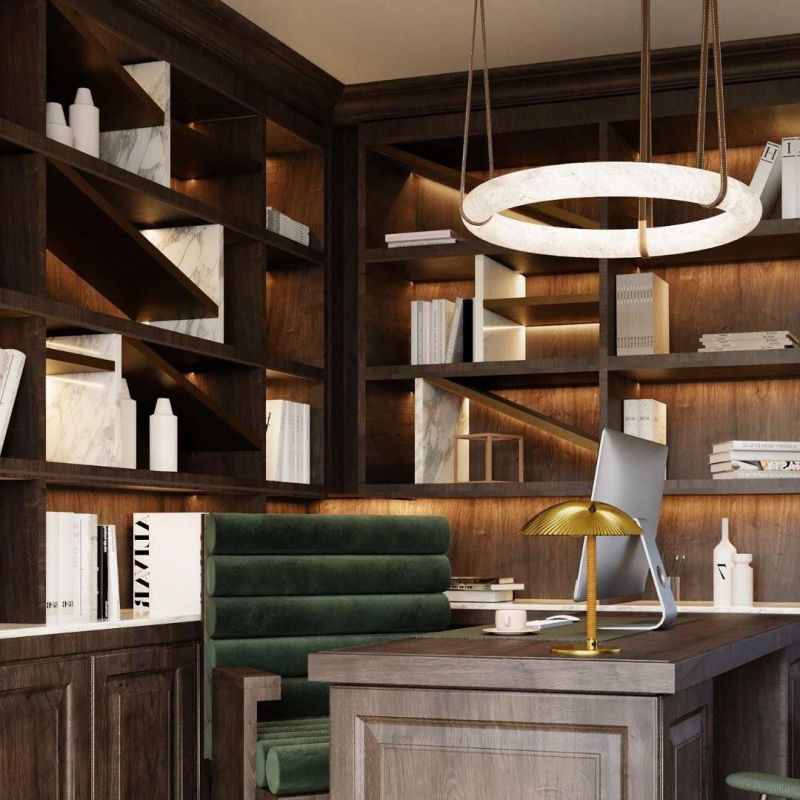 Marika Alabaster Oslo Round Art Chandelier