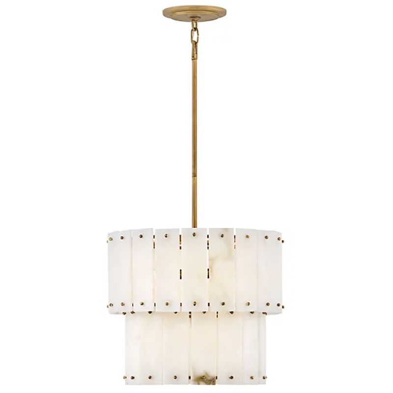 Rancho Alabaster Flake 2-Tier Round Chandelier (Small)