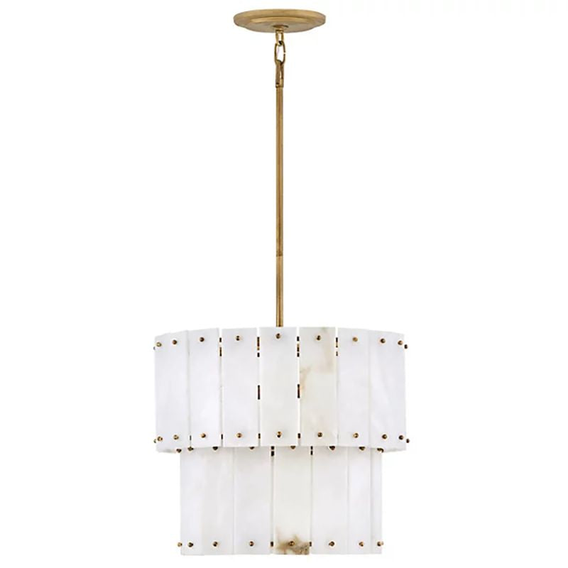 Rancho Alabaster Flake 2-Tier Round Chandelier (Small)