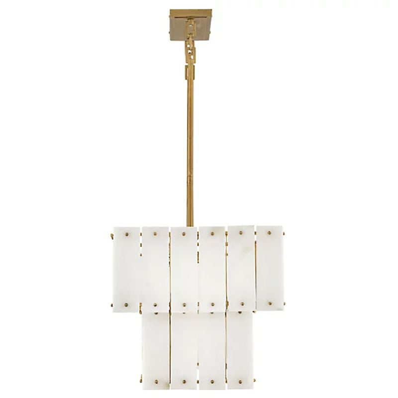 Rancho Alabaster Flake 2-Tier Round Chandelier (Small)