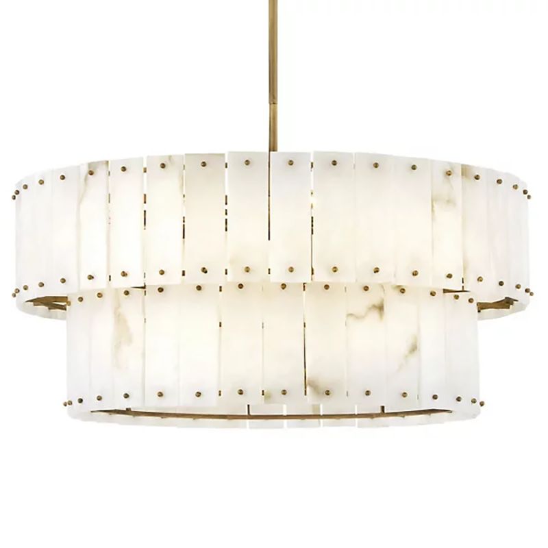 Rancho Alabaster 2-Tier Round Chandelier (34.25"D )