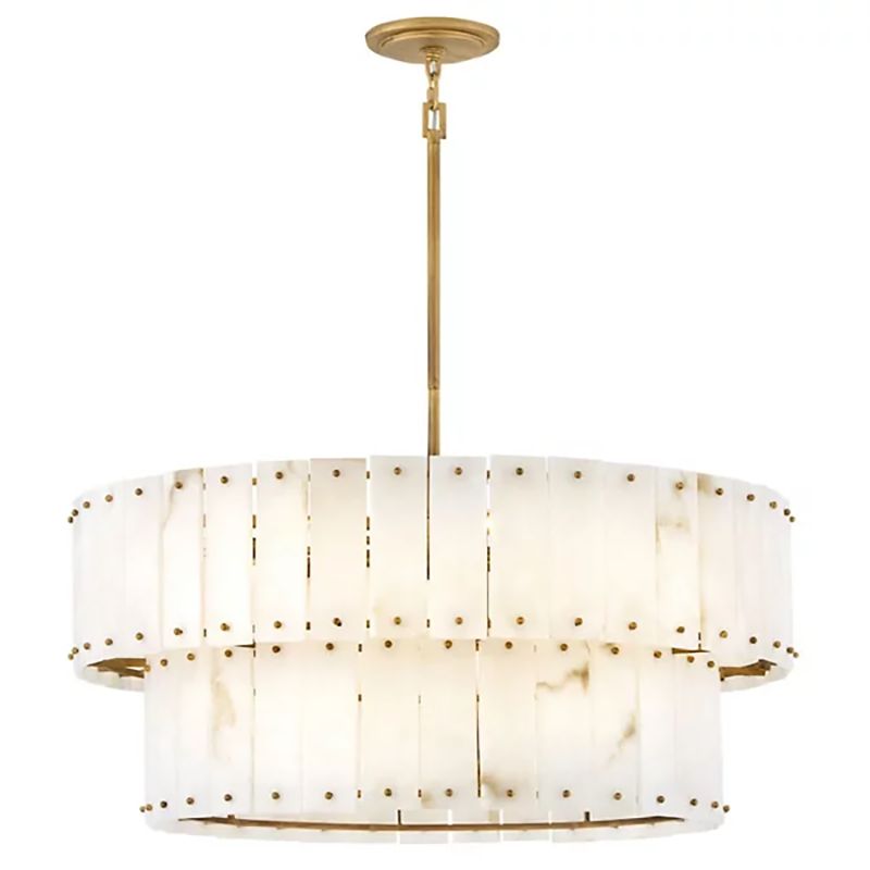 Rancho Alabaster 2-Tier Round Chandelier (34.25"D )