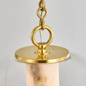 Opulent Alabaster Tube Glass Globe Pendant