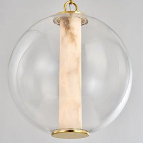 Opulent Alabaster Tube Glass Globe Pendant