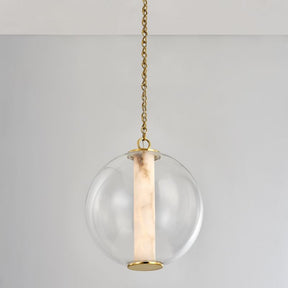 Opulent Alabaster Tube Glass Globe Pendant