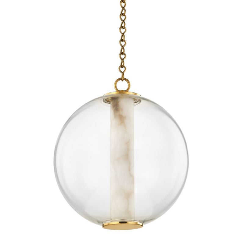 Opulent Alabaster Tube Glass Globe Pendant