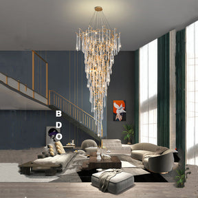 Marais Crystal Droplet Branch Staircase Chandelier