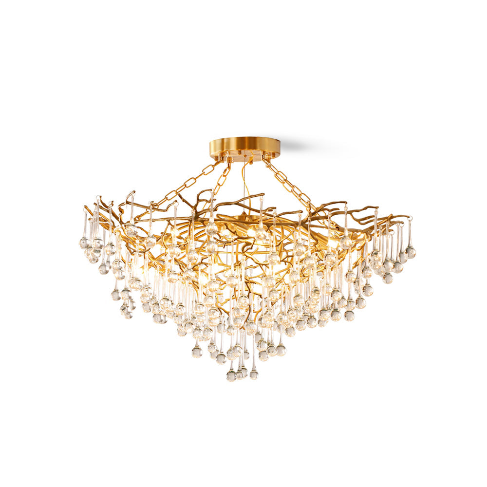 Simsia Anita Teardrop Branch brass chandelier