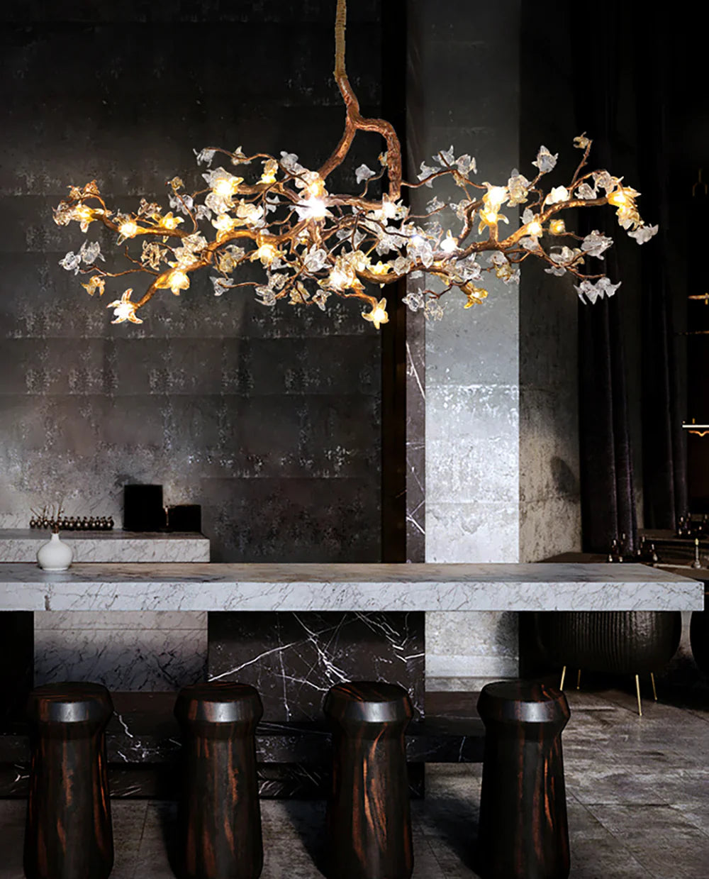 Flora Aosta Branch Glass Flower Chandelier
