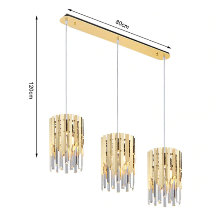 Ayr Gold Plated Crystal Pendant Light