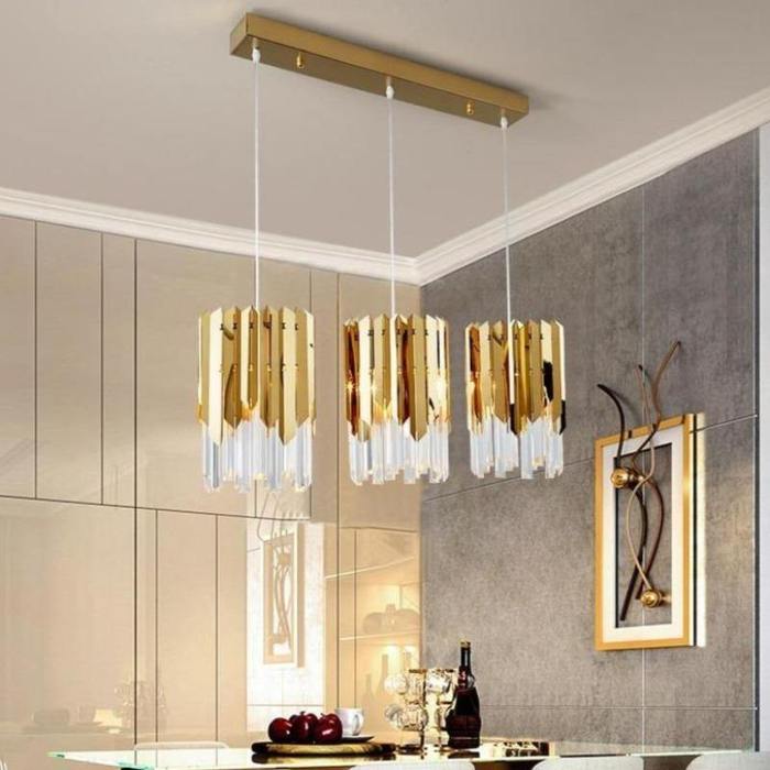 Ayr Gold Plated Crystal Pendant Light