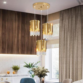 Ayr Gold Plated Crystal Pendant Light