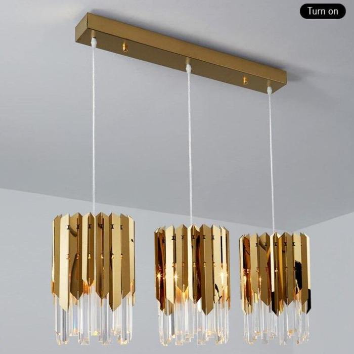 Ayr Gold Plated Crystal Pendant Light