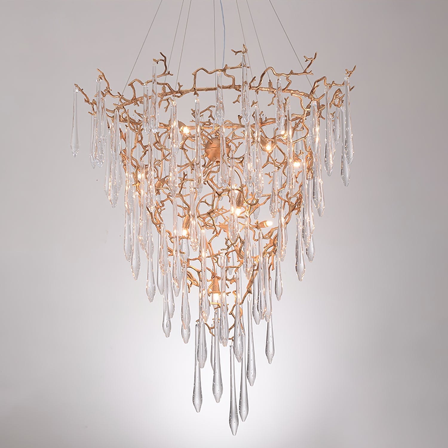 Aqua Parable Chandeliers 39.4" 31.5" 35.4" 39.4"D