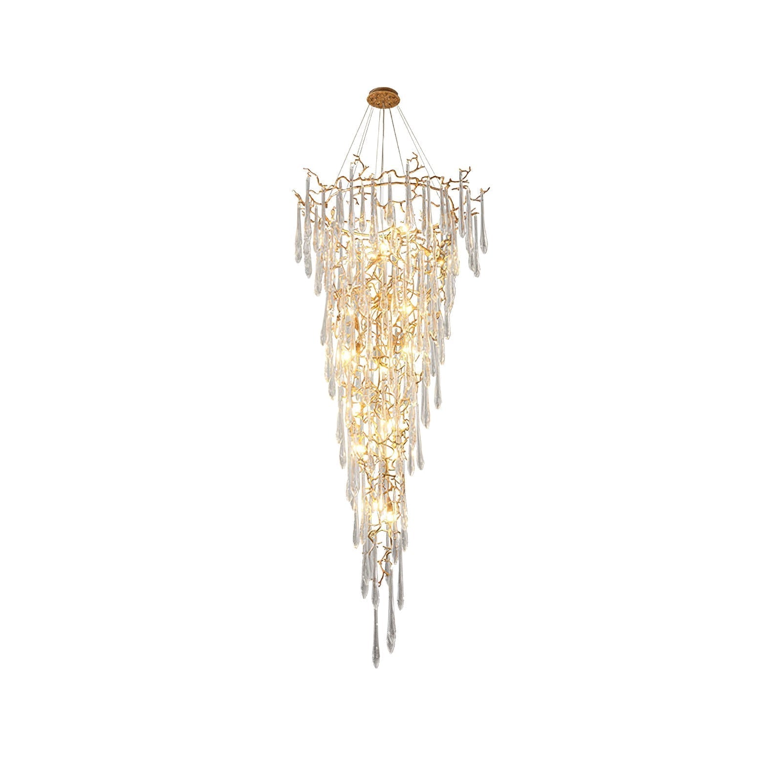 Aqua Parable Chandeliers 39.4" 31.5" 35.4" 39.4"D