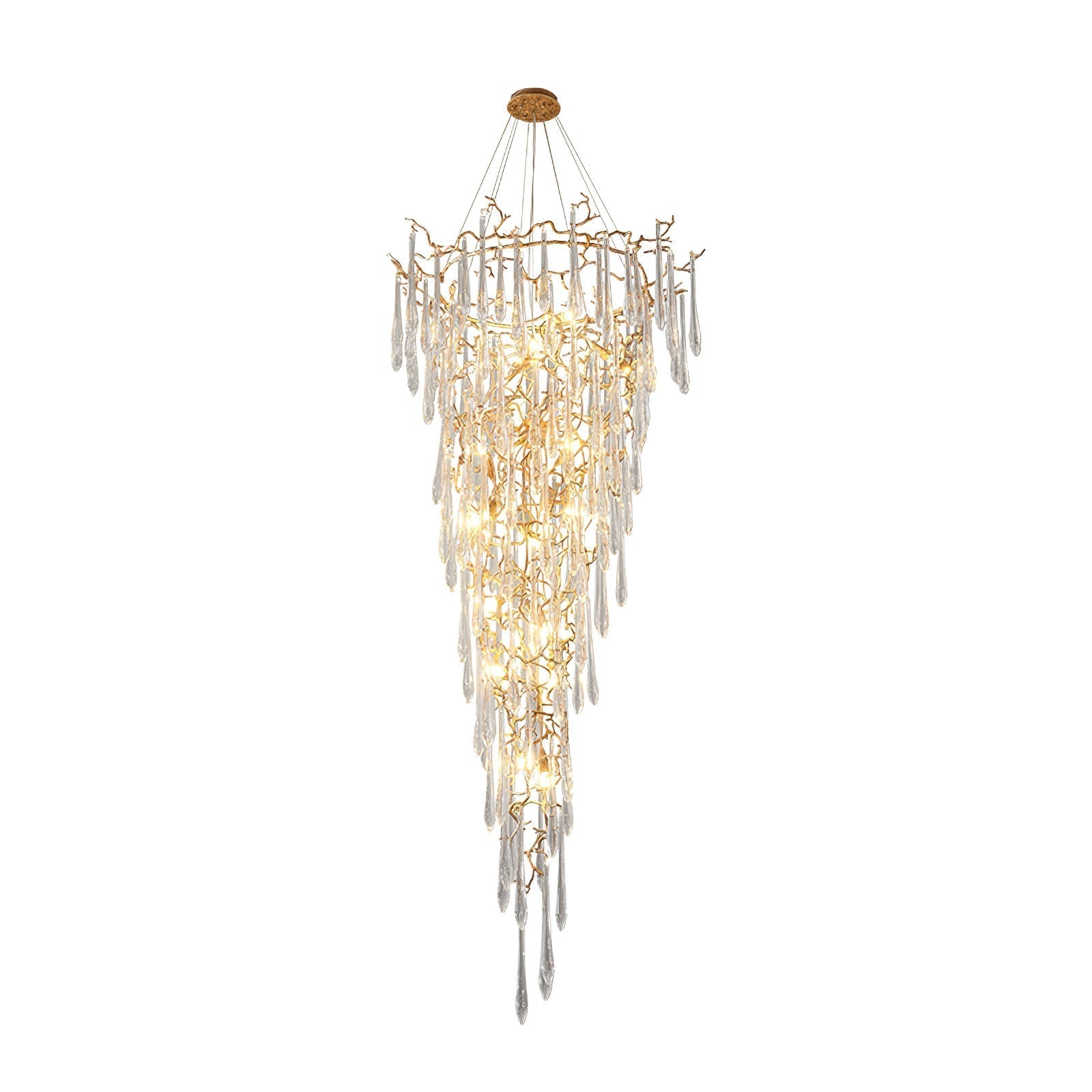 Aqua Parable Chandeliers 39.4" 31.5" 35.4" 39.4"D