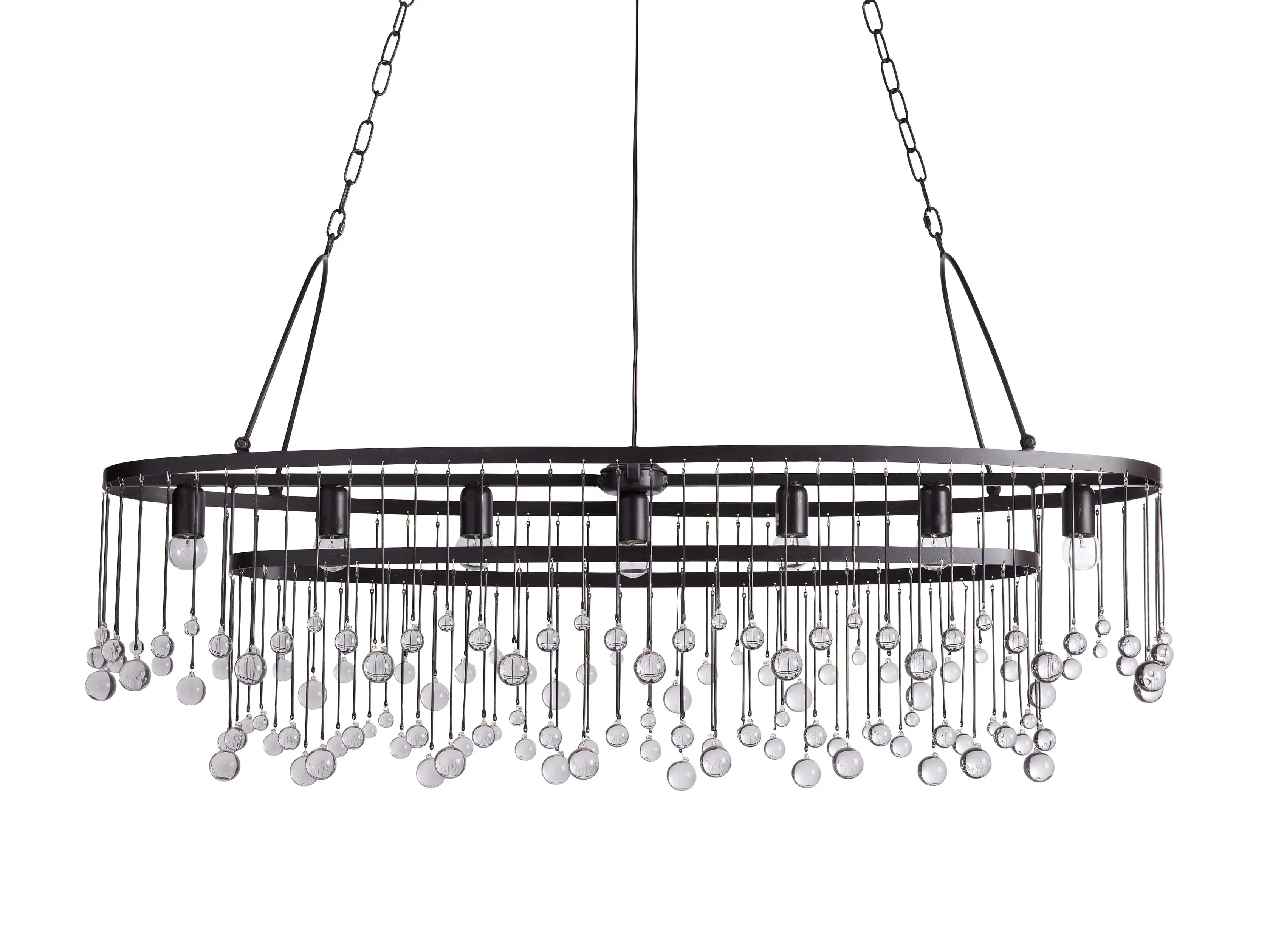 Crystal Ball Aubrey 7 Light Oval Chandelier