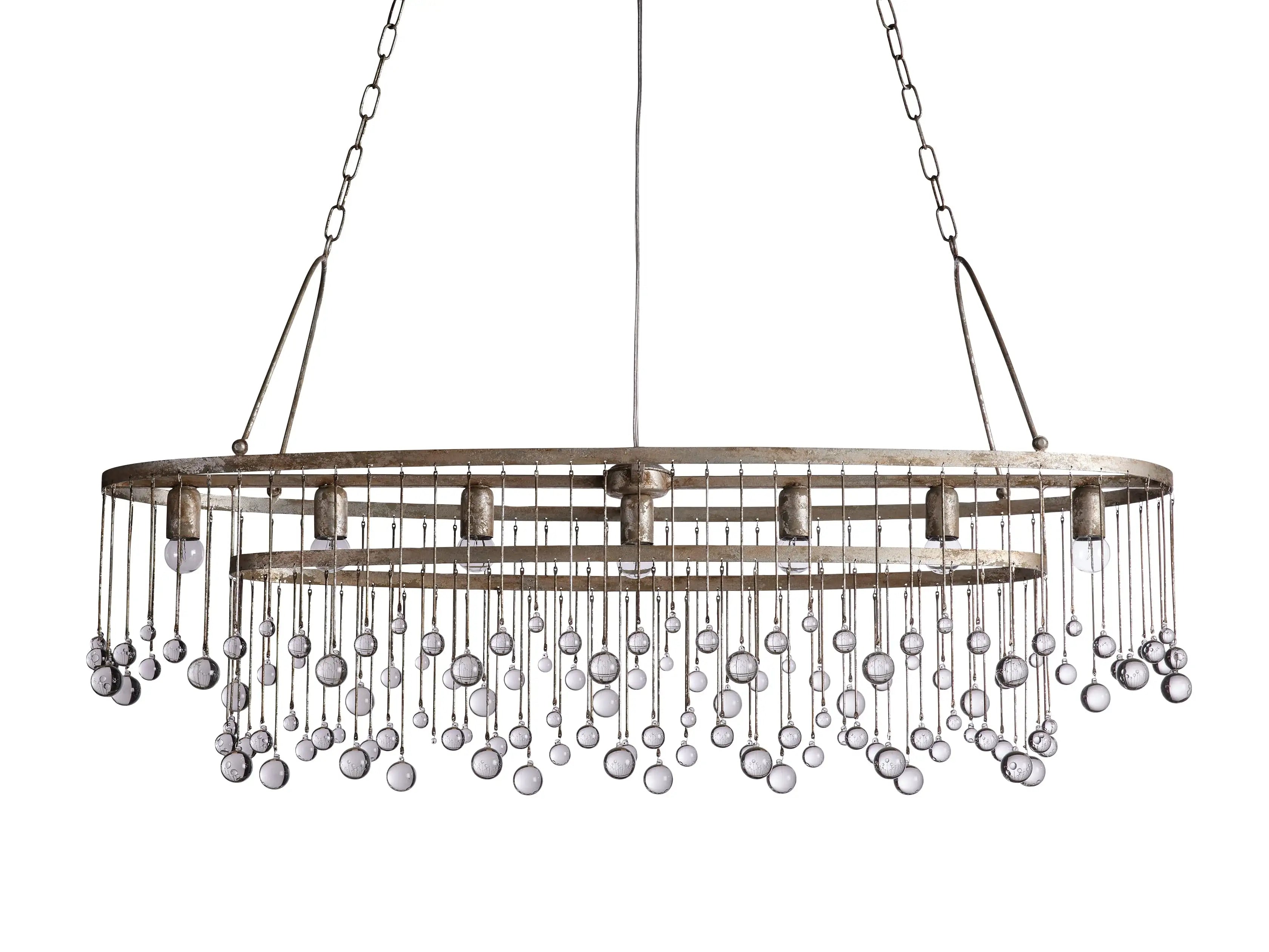 Crystal Ball Aubrey 7 Light Oval Chandelier