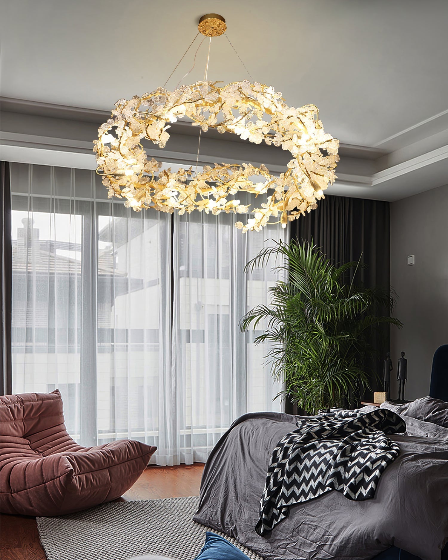 Flora Aurea Chandelier 23.6" 31" 39" 47"D