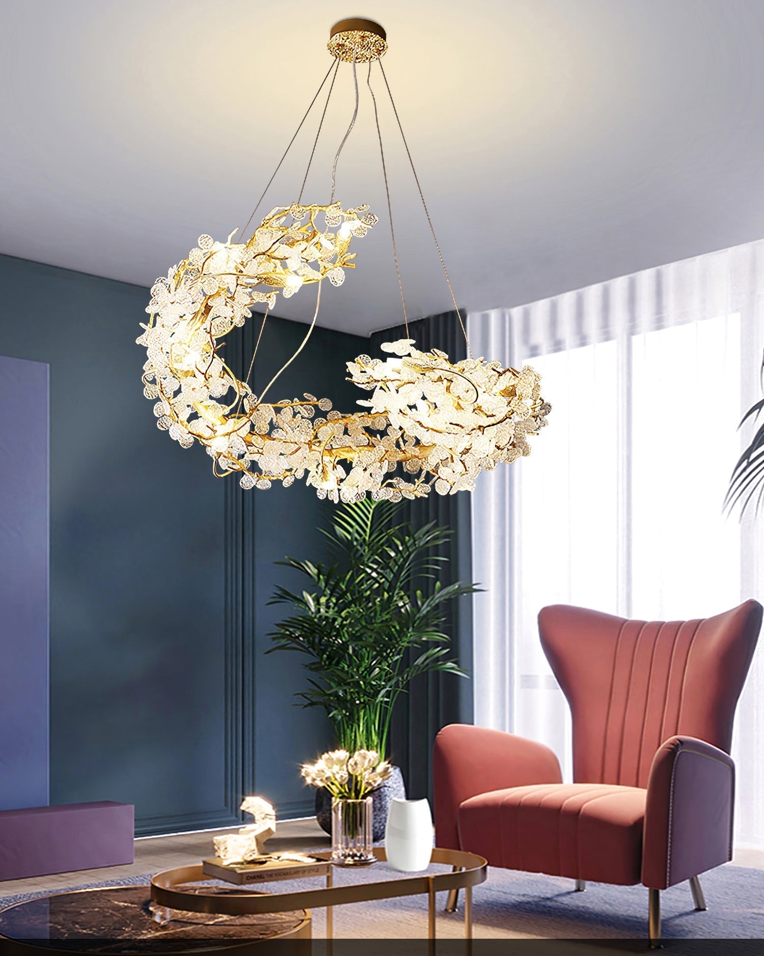 Flora Aurea Chandelier 23.6" 31" 39" 47"D