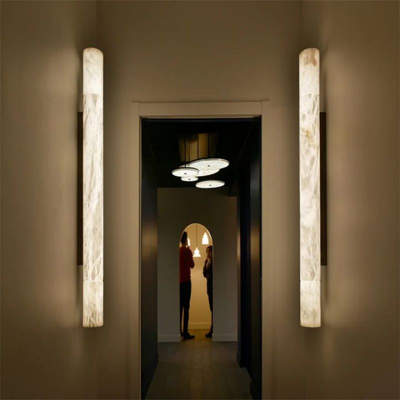 Dina Alabaster Cylindrical Sconce wall mounted wall sconces