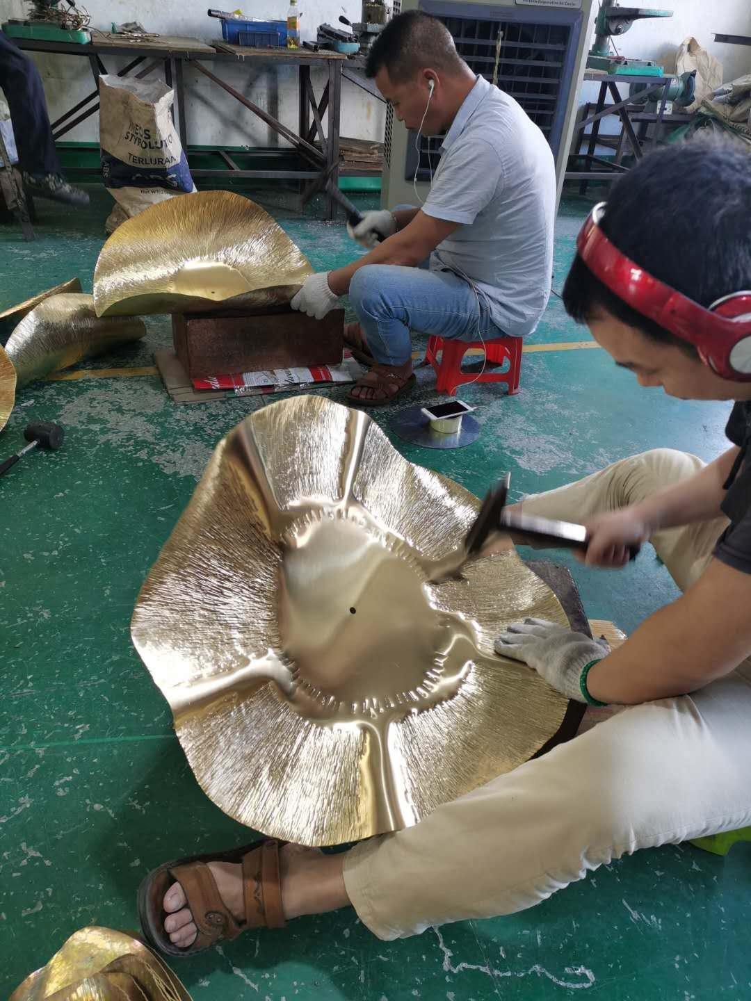 Naniv Brass Shade Hammered Pendant Light