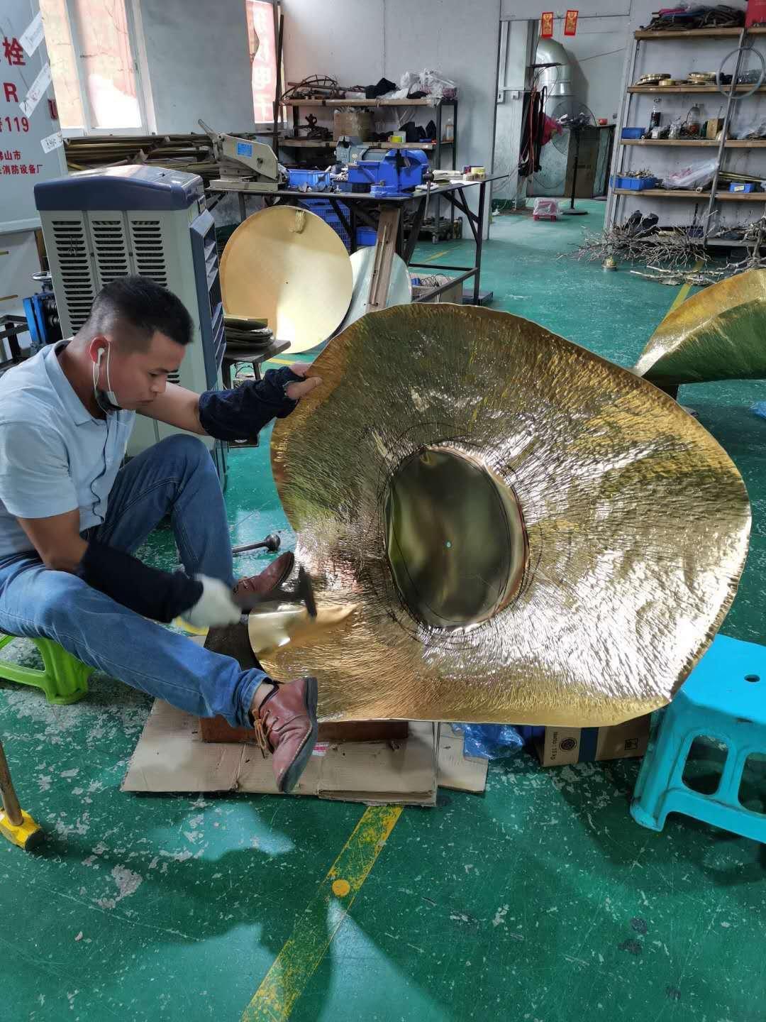 Naniv Brass Shade Hammered Pendant Light