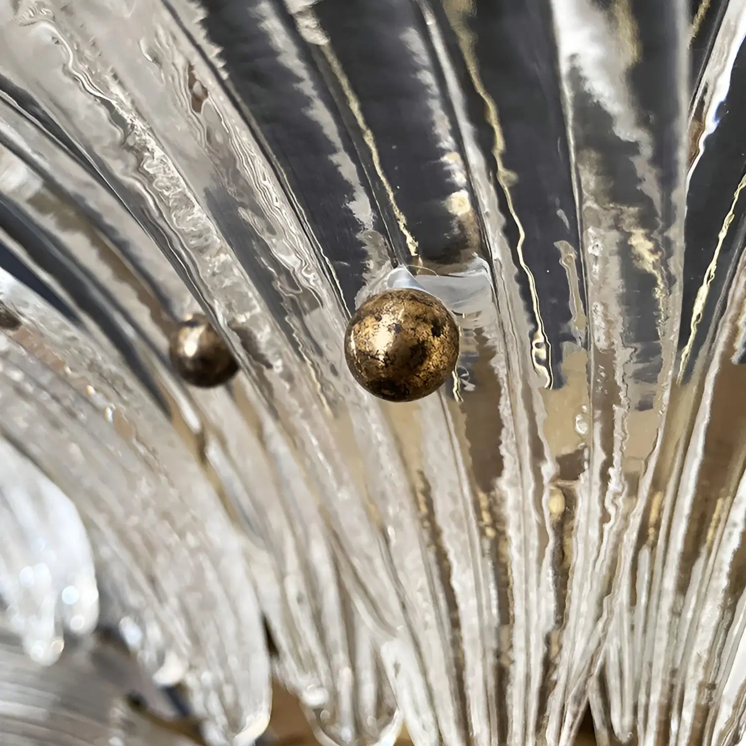 Beautifully Murano Palmette Transparent Chandelier 39"