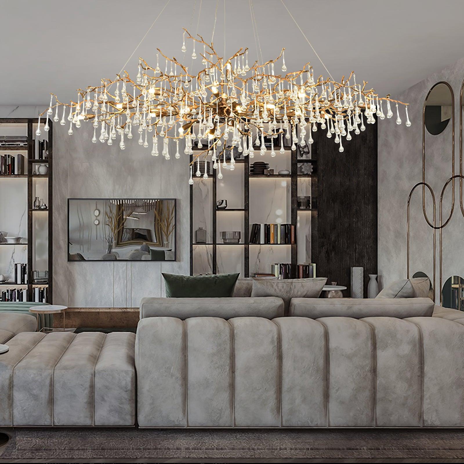 Simsia Tree Branch Bijou Crystal Drop Chandelier 41.3" 47" 59" 70.8" 78.7"L