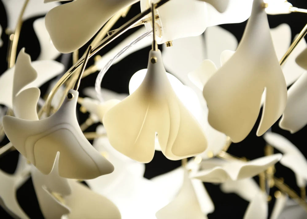 Ceramic Ginkgo Luxury Bloomwave Length Chandelier L59" L108" L118" L130"