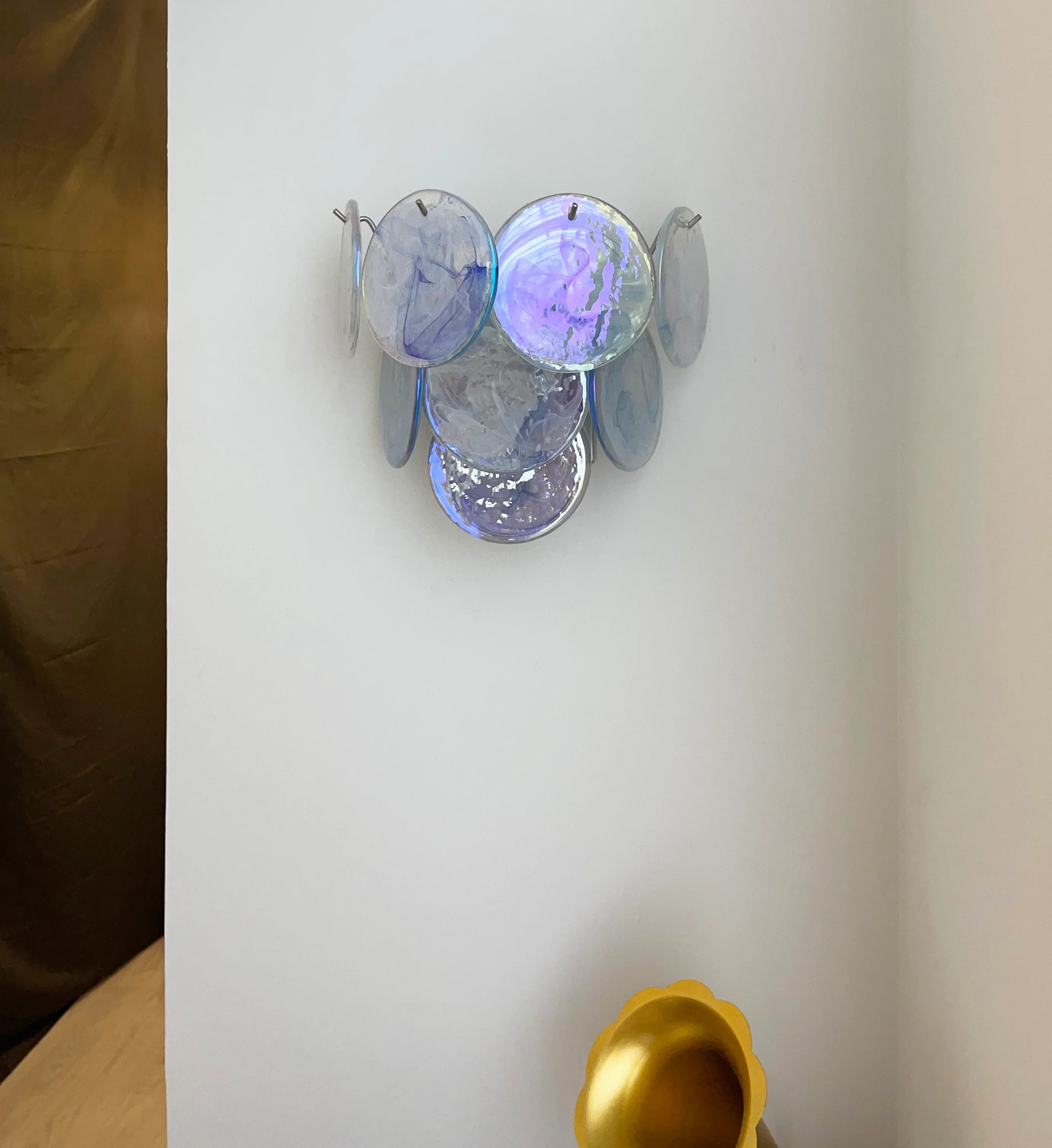 Blue Vintage Murano Glass Wall Lamp 13.4"