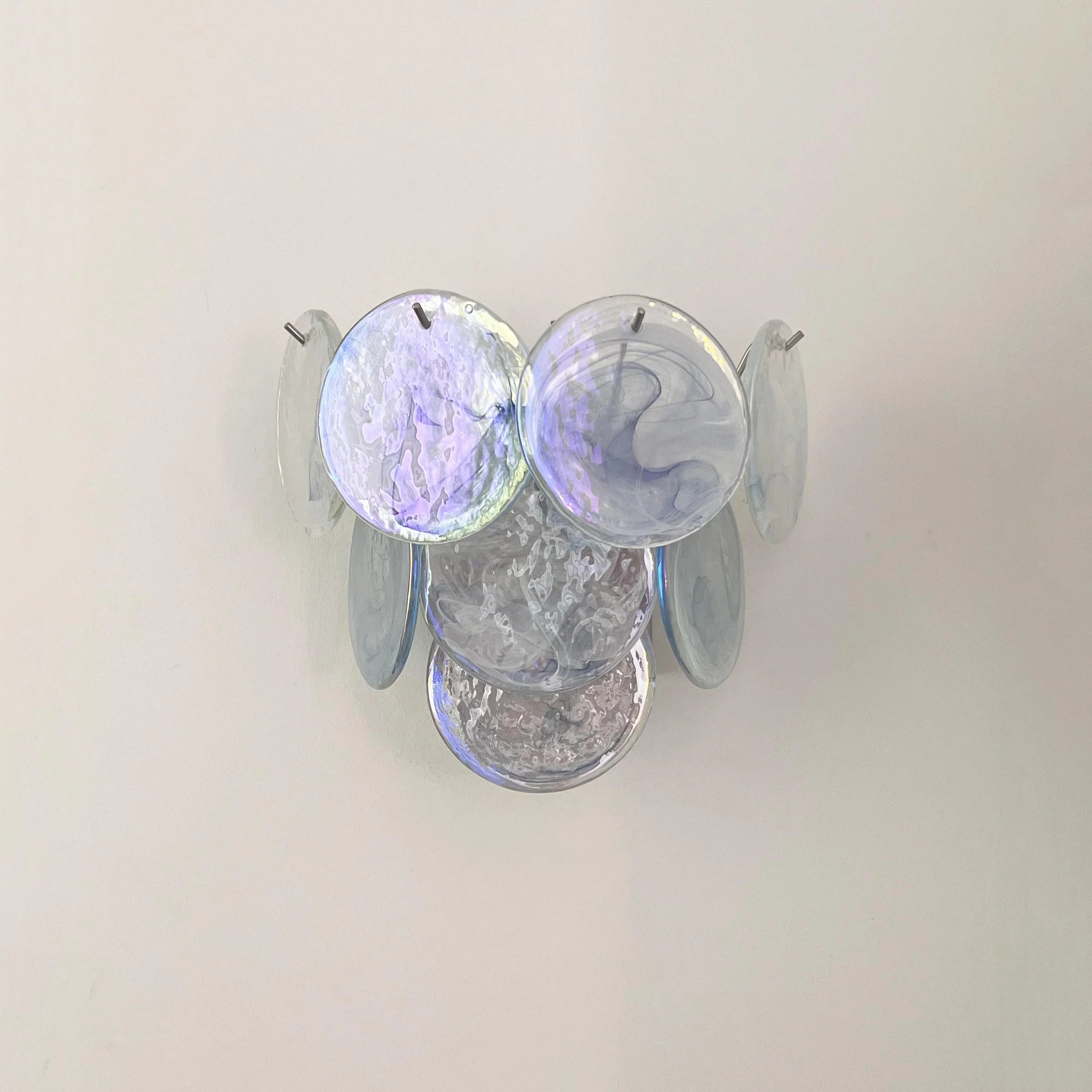 Blue Vintage Murano Glass Wall Lamp 13.4"