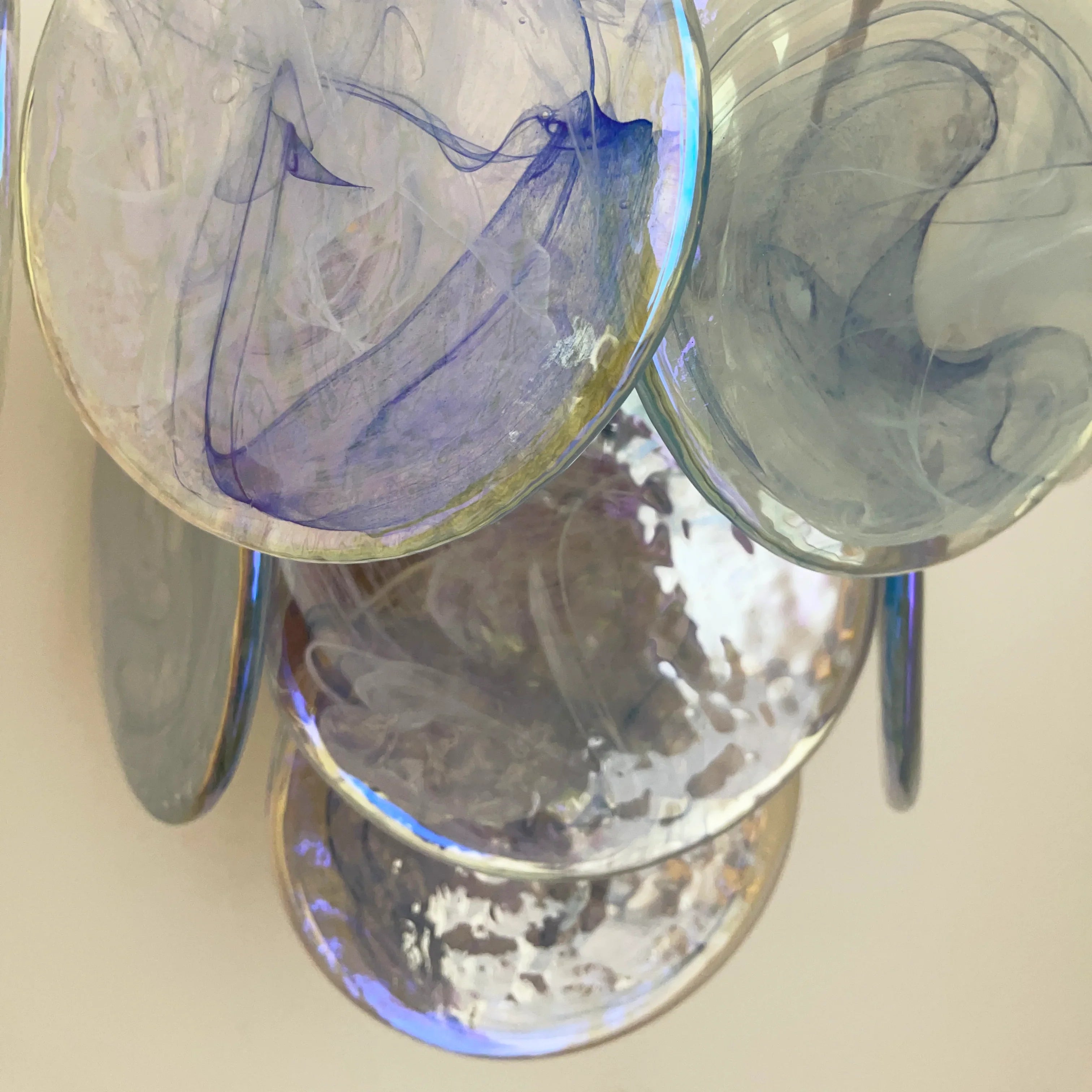 Blue Vintage Murano Glass Wall Lamp 13.4"