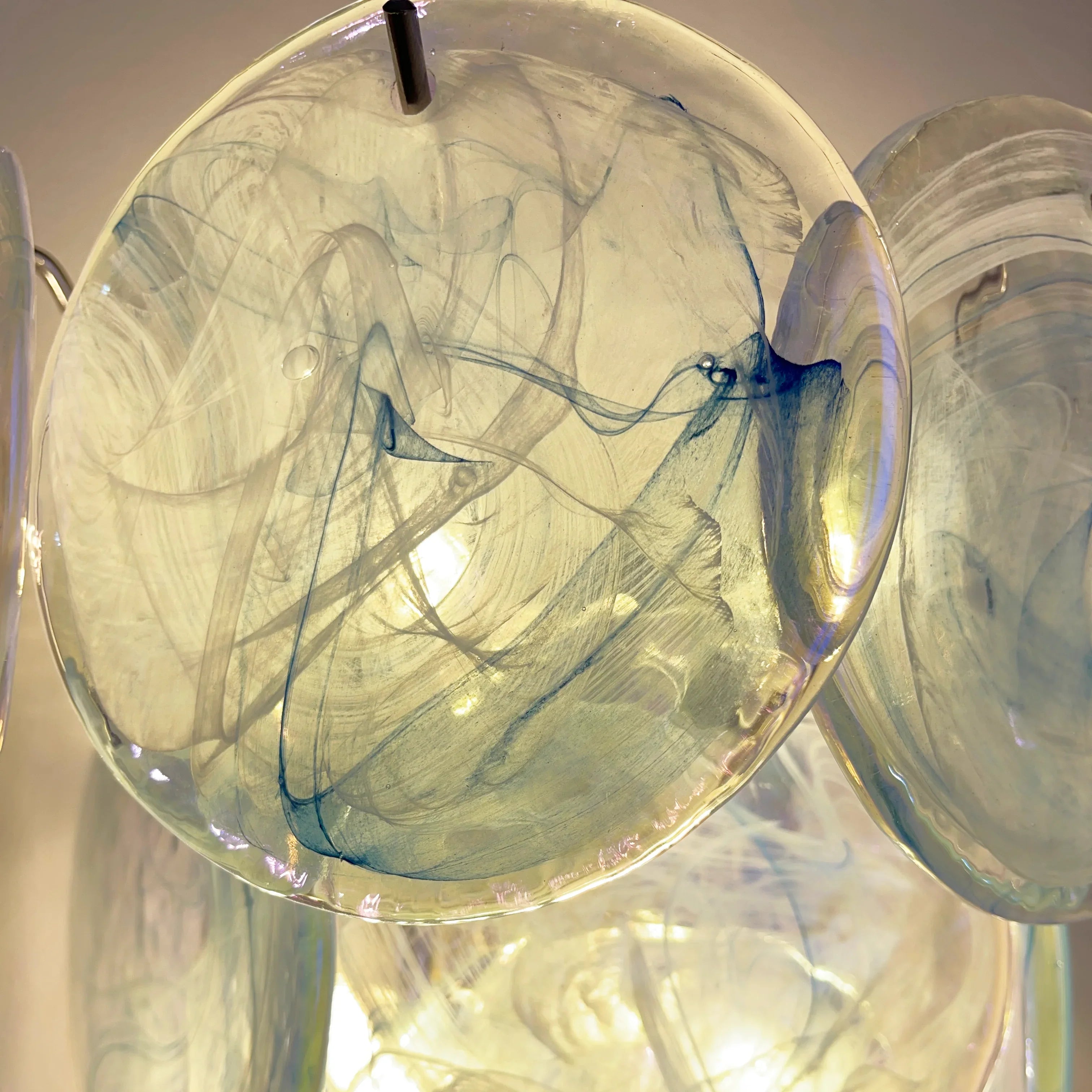 Blue Vintage Murano Glass Wall Lamp 13.4"